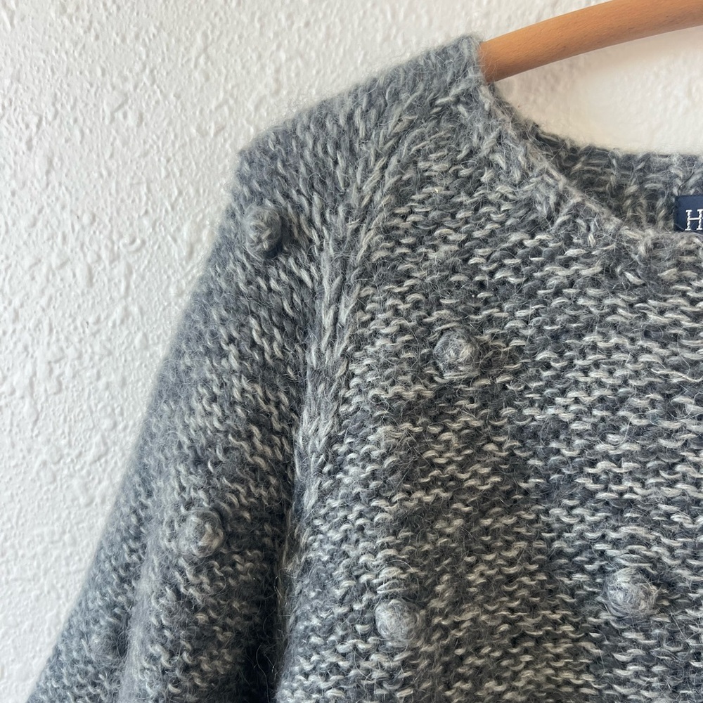 Hunters Run Gray Wool Blend Bobble Knit Sweater M - Picture 2 of 4